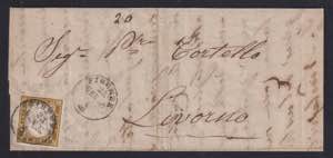 1862 - 10 cent. bruno olivastro, n° 14Cl, ... 