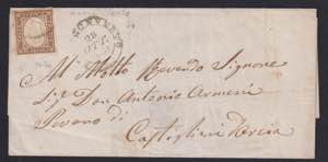 1861 - 10 cent. bruno cioccolato chiaro, n° ... 