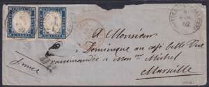 1862 - 20 cent. azzurro oltremare, n° 15Dc, ... 