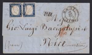 1862 - 20 cent. indaco, n° 15E, coppia ... 