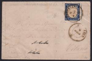 1862 - PORRETTA, 6 pt - 20 cent. indaco, n° ... 