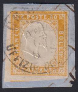 1861 - 80 cent. giallo arancio, n° 17C, ... 