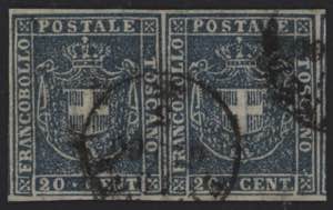 1860 - 20 cent. azzurro, n° 20, splendida ... 
