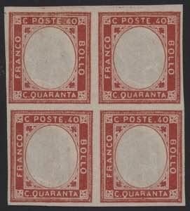1861 - 40 cent.  vermiglio, Non Emesso, n° ... 