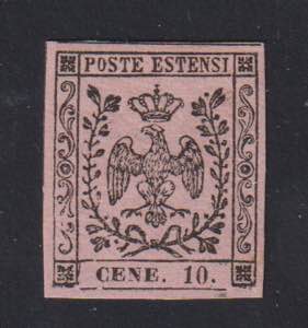 1854 - 10 cent. rosa, CENE, n° 9e, ... 