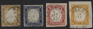 1862 - 80 cent. arancio + 10, 20 e 40 cent., ... 