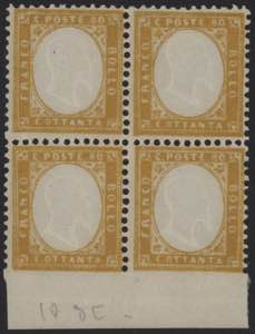1962 - 80 cent. giallo arancio, n° 4 + 4l, ... 
