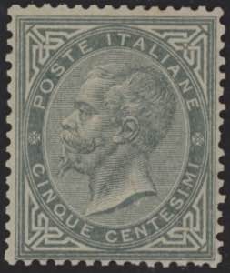 1863 - 5 cent. tiratura di Torino, n° T16, ... 