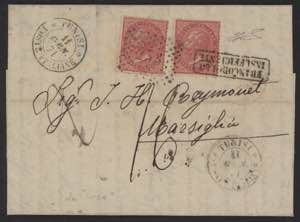 1871 - TUNISI - 40 cent., n° 20, 2 ottimi ... 