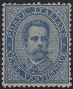 1879 - Umberto 25 c. azzurro, n° 40, ... 