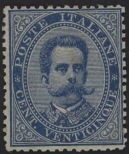1879 - Umberto 25 cent. azzurro, n° 40, ... 