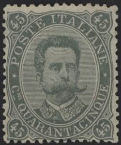 1889 - Umberto 45 cent. verde oliva, detto ... 