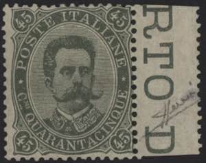 1889 - Umberto 45 cent. verde oliva, detto ... 
