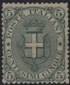 1891 - 5 cent. verde, n° 59, ottimo, buona ... 