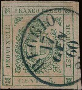 1859 - 5 cent. verde, n° 12, ottimo, ... 