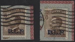 1922/23 - 40 cent. II tipo, BLP n° 9, 2 ... 