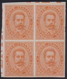 1879 - Umberto - 20 cent. arancio, n° P 39, ... 