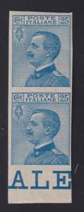1908 - Michetti 25 cent. azzurro, non ... 