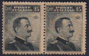 1911 - Michetti 15 cent. stampa recto verso, ... 