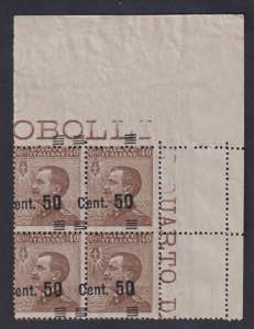 1923 - Michetti 50 cent. su 40 cent., n° ... 