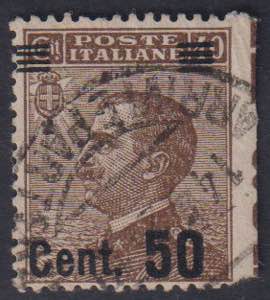 1923 - 50 cent. su 40 cent., n° 139w, ... 