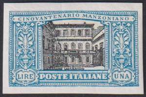1923 - Manzoni 1 Lira, n° 155, prova non ... 