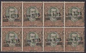 1924 - L. 1,75/10 Lire Floreale, n° 182b, ... 