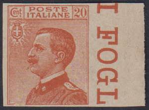 1925 - 20 cent. arancio brunastro, n° P ... 