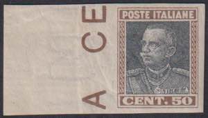 1927 - 50 cent. bruno e grigio, n° 218h, ... 