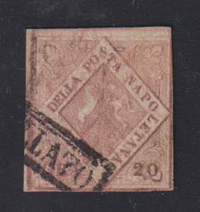 1858 - 20 grana rosa brunastro, n° 12, ... 