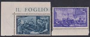 1948 - Risorgimento, n° 580/91 + E, gomma ... 