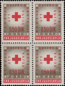 1952 - Croce Rossa 0,50 d. grigio bruno e ... 