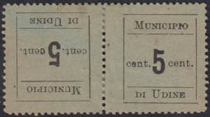 1918 - Municipio di Udine 5 cent., n° 1c, ... 