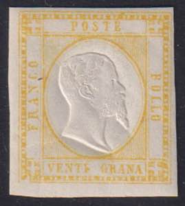 1861 - 20 grana giallo, n° 23, ottimo, ... 