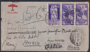 1938 - Augusto, 50 cent. + 1 Lira  (x2), ... 