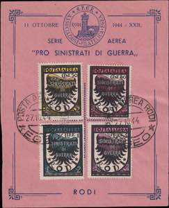 1944 - Pro Sinistrati, PA n° 56/9, serie ... 
