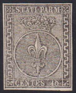 1852 - 10 cent. bianco, n° 2, ottimo. ... 
