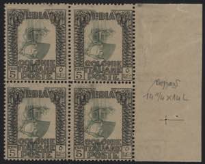 1921 - 5 cent. centro capovolto, n° 23c, ... 