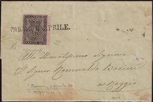 1852 - 15 cent. rosa, n° 3b, greca di ... 