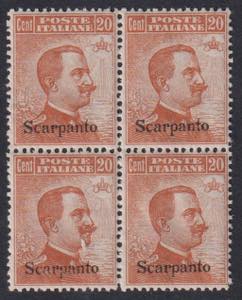 1917 - Scarpanto - Michetti 20 cent. senza ... 