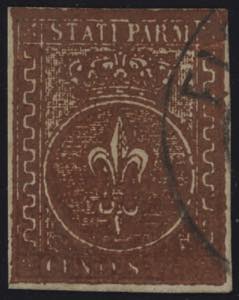 1857 - 25 cent. bruno rosso, n° 8a, ottimo, ... 
