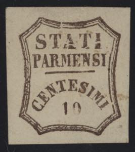1859 - 10 cent. bruno, n° 10eD, ottimo, con ... 