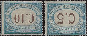 1925 - 5 e 10 cent. cifre capovolte, Sx n° ... 