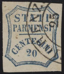 1859 - 20 cent. azzurro, n° 15, ... 