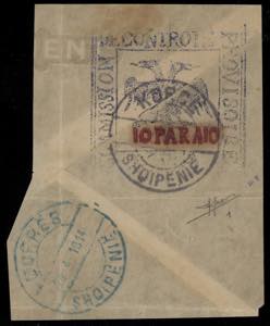 1914 - Bollo quadrato manuale, 10 para ... 