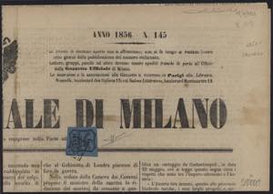 1856 - 9 centesimi azzurro, Segnatasse per ... 