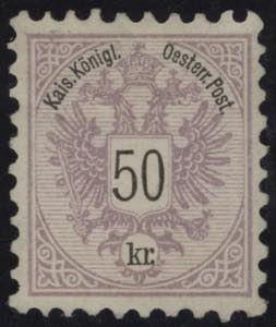 1883 - Stemma 50 Kr., n° 45, ottimo, ... 