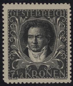 1922 - Beethoven 7,5 K, dentellato 11,5, n° ... 