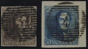 1849 - 10 e 20 cent., n° 1/2, ottimi, il ... 