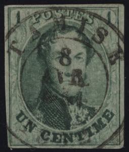 1858 - 1 cent. verde, n° 9, ottimo. ... 
